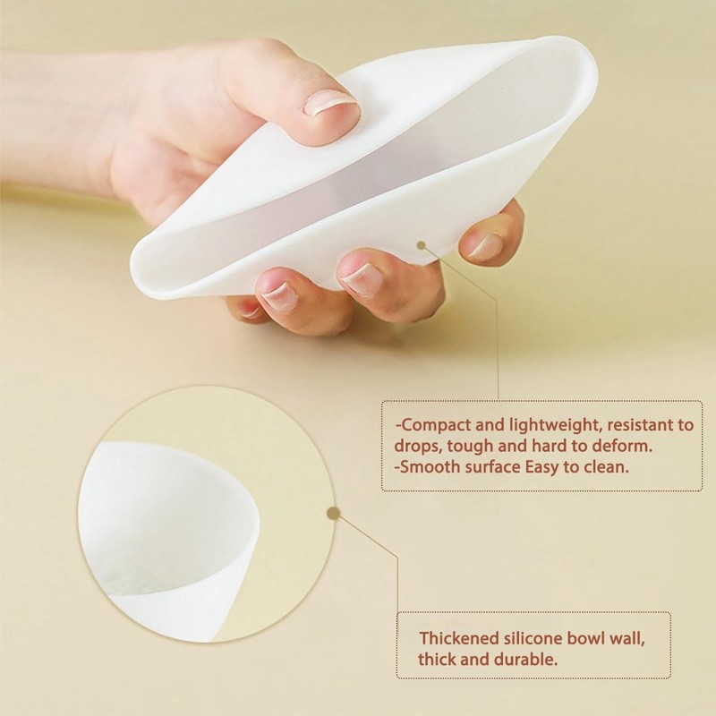 Rowcay 6 Piece Silicone Mixing Bowl Set, 3.93-Inch Microwaveable Silicone