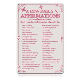 Huipalon Motivational Wall Art Preppy Room Decor Positive Affirmations Quotes Wall Art Girly Bedroom Accessories Y2K Room Decor 7.8 × 11.8 Inch