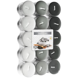 Bispol Aroma heaters * 30 tea lights salt cave, multi-coloured wax, sea salt and lily fragrance - 4h, diameter 3.9 x 1.5 cm