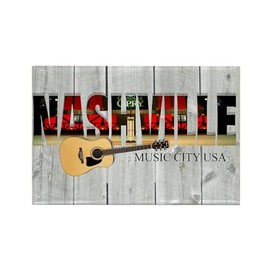 CafePress Nashville Music City LS Rectangle Magnet, 3"x2" Refrigerator Magnet