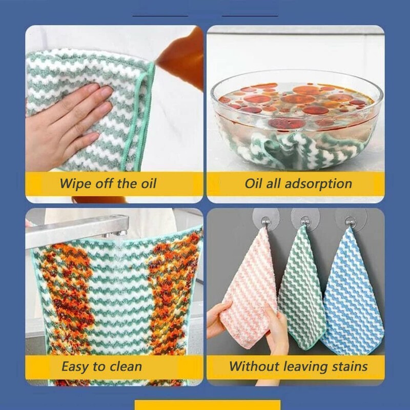 5X Microfibre Cleaning Cloth Microfiber Dish Car Glass Kitchen Towel