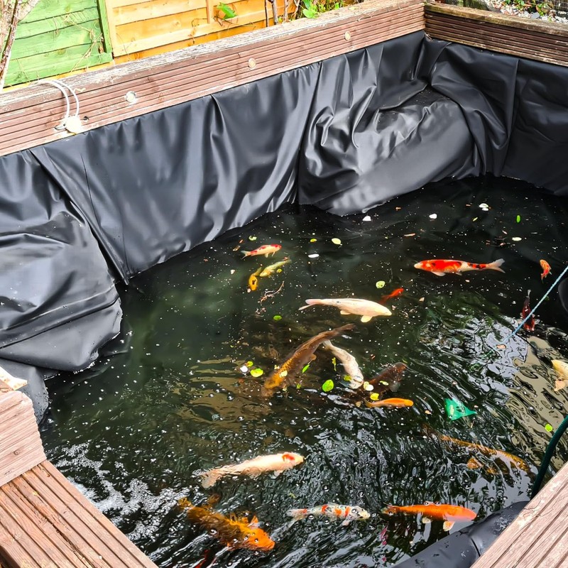 ALDMIO 15x20 ft Pond Liner, HDPE Thickness Fish Pond Liners