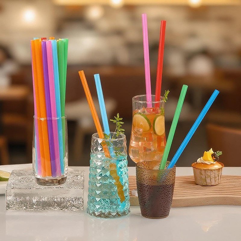 YAOSHENG 200 Pack Smoothie Straws, 10.24 Inches Straws Disposable, Drinking