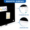 QUEENLINK Black Dry Erase Board, 36" x 24" Magnetic Glass