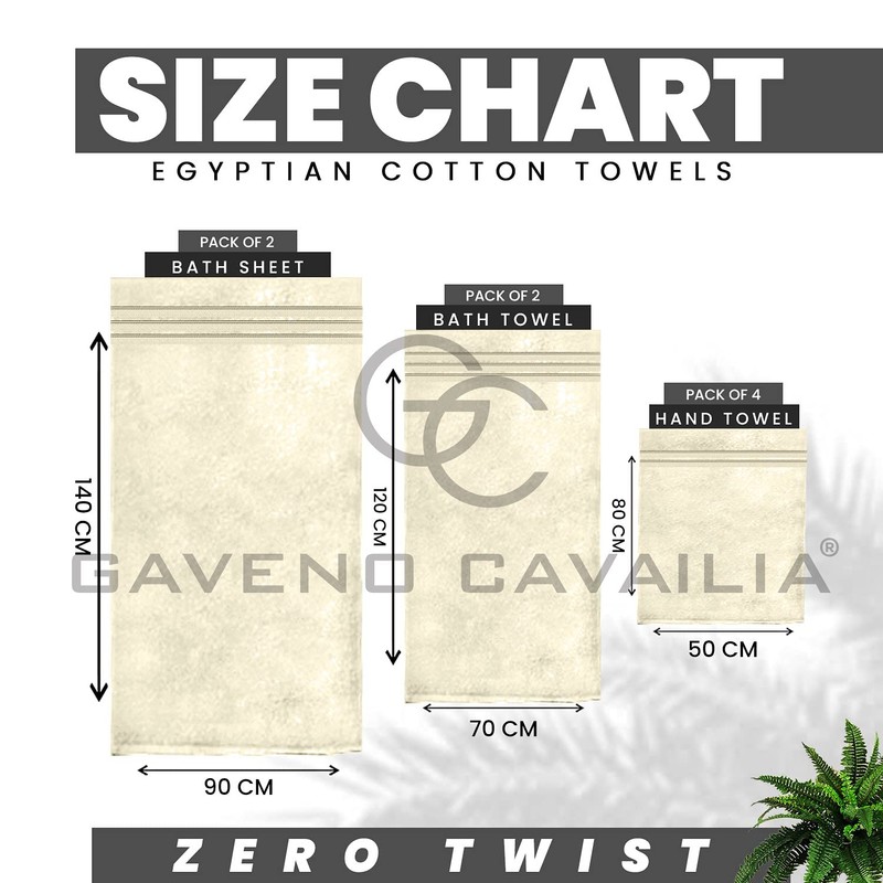 GC GAVENO CAVAILIA 100% Ringspun Cotton Bath Towels, Luxury 550