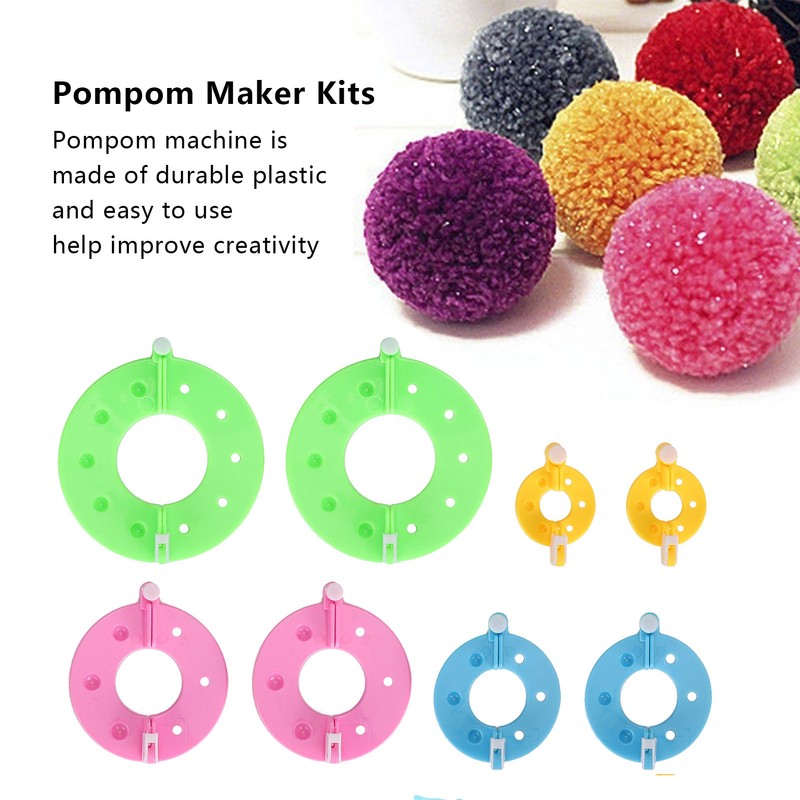 Pompom Maker Kits Colorful Fluff Ball Weaver DIY 6 Color