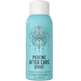 Piercing Aftercare Spray 4oz | Saline Spray for Piercings | Ear Piercing Cleaner Spray | Saline Solution for Piercings | Piercing & Keloid Bump Removal for Ears, Belly Nose Piercings - Color: 1