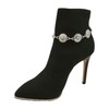 Women Western Fashion Bling Anklet Boot Bracelet Silver Metal Shoe