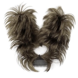 Messy Bun Hair Piece, Fluffy Natural Side Comb Clip, in Synthetic Hair Bun Hairpiece for Women Short Curly Wavy Versatile Adjustable Styles Easy Hair pieces