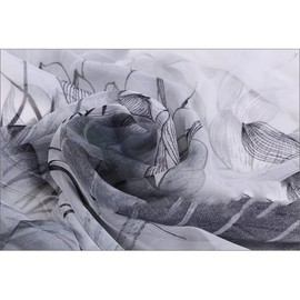 FAIRYGATE Chiffon Scarf Ladies Georgette Shawl Flower Printed Wrap Sheer Lightweight Fashion Large Neckerchief Oversized Scarves 38010