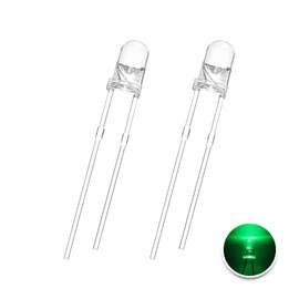 DSSRQI 100pcs Super Bright 3mm LED Diode Lights(Clear Transparent Lens) Emitting Lighting Assorted Kit Green