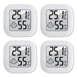 Thermometer Hygrometer Indoor 4 Pieces RUIZHI Mini Digital Thermometer with Humidity Meter for Baby Room, Study, Wine Cellar, Living Room, Office, Greenhouse