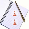 24 x 40mm Round 'Traffic Cone' Stickers (SK00057009)