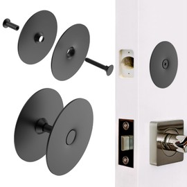 MILYARD 2 Pcs 2-5/8" Diameter Door Hole Cover Plate, Round Deadbolt Cover Plate for Home Security (Matte Black)