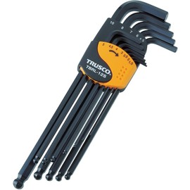 TRUSCO TBRL-12S Ball Point Hex Key Set, Long Type, Set of 12