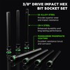 3/8" Drive Long Impact Hex Bit Socket Set, Allen Bit