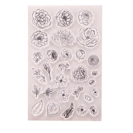 Flower Clear Stamps for Junk Journal, Scrapbooking, Diary, Card Making Plant Theme Card Making Kits for Valentines Christmas Holiday Card