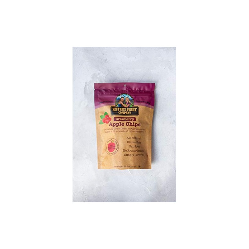 Sisters Fruit Company, Cranberry Apple Chips, All-Natural, No Preservatives, Fat-Free