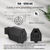 3Pack Straight Blade Plug, 2 Pole 3 Wire 125V 15A