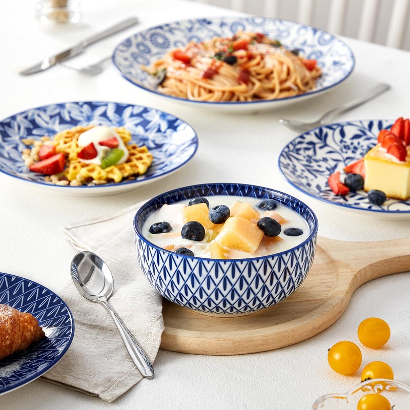 vancasso SELENE Plates and Bowls Set for 4, 12 Pieces