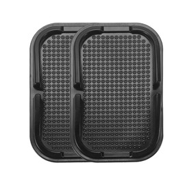 2pcs Car Dashboard Anti-Slip Mat 6" x 4" Universal Sticky Dash Pad Washable Reusable Car Non-Slip Mats for Phone Keys Sunglasses Electronic Devices, Black