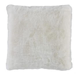 Signature Design by Ashley Gariland Modern Square Faux Rabbit Fur Accent Pillow, 20 x 20 Inches, White