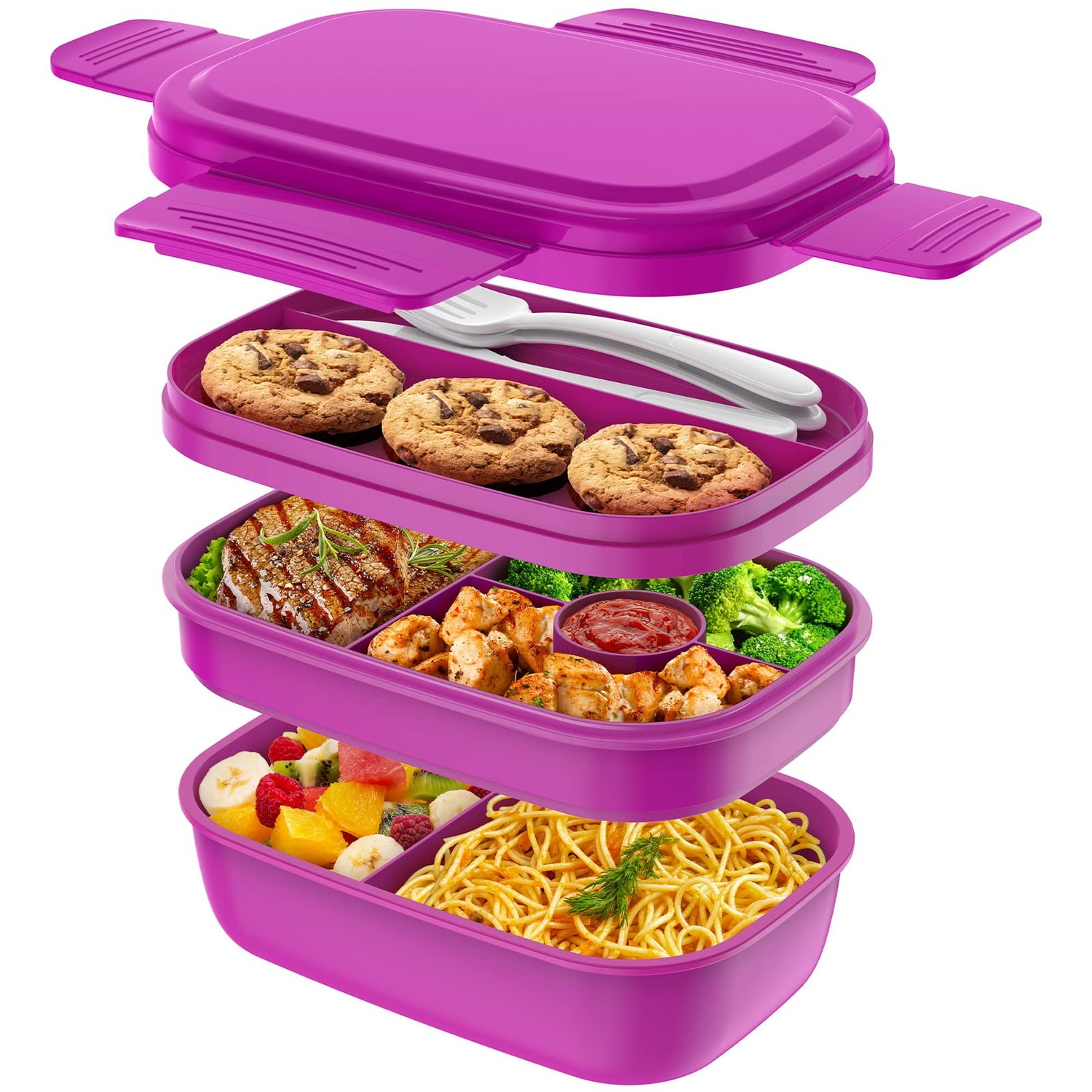 Modern Adult Lunch Box, Stackable Lunch Containers, Minimalist Design ...