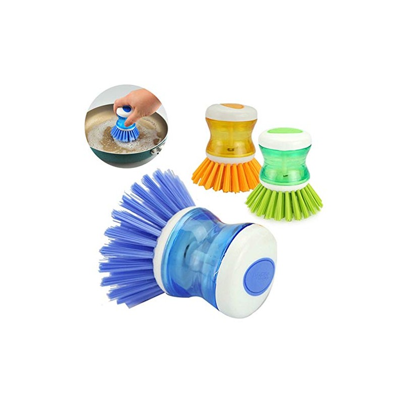 GOSONO 2PCS Hydraulic Plastic washing brush pot multicolor kitchen gadgets