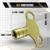Solid Brass Universal Radiator Bleed Key- 2 Pack, 5mm Radiator