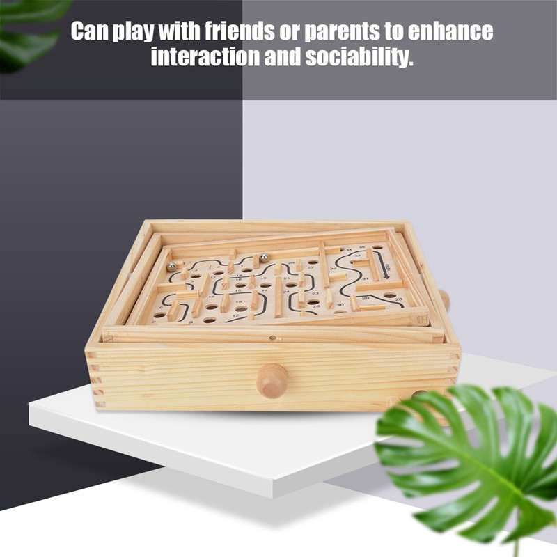 Adult Kid Wooden Educational Maze Brain Training Board Game Educational