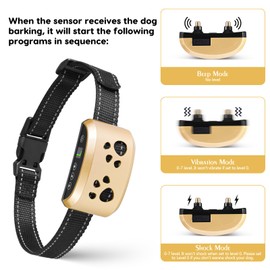 Dog Bark Collar, Svtrat Smart Bark Collar for Small Medium Large Dogs Anti Bark Collars with 4 Training Modes and 7 Level Sensitivity, Barking Collar