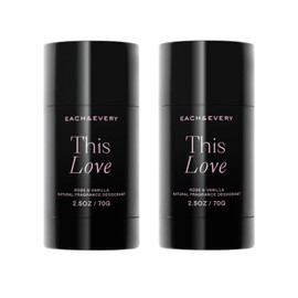 Each & Every Each & Every All Natural Deodorant for Women & Men - Sensitive Skin, Vegan, Baking Soda & Aluminum-Free Deodorant - Clean Long Lasting Odor Control - Rose & Vanilla Natural Fragrance (2.5oz, 2pk)