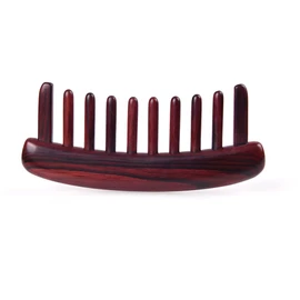 TAN MUJIANG Hair Comb Natural Wood Wide Tooth Scalp Massage 1pc