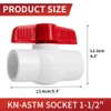 1-1/4 Inch PVC Ball Valve ASTM SOCKET Water Shut-Off Schedule