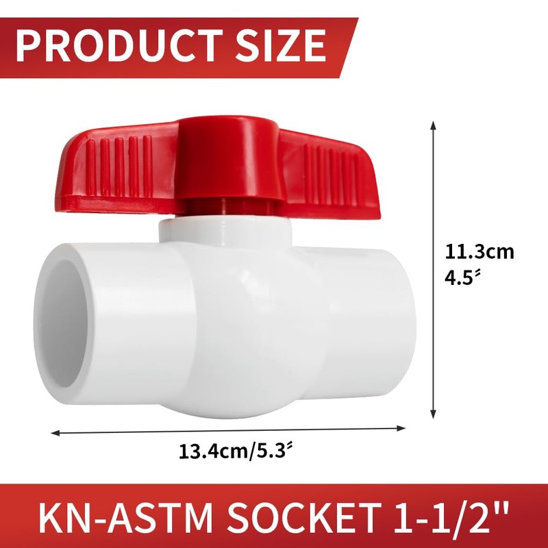 1-1/4 Inch PVC Ball Valve ASTM SOCKET Water Shut-Off Schedule