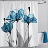 LIVETTY Blue Floral Fabric Shower Curtains Water Mould Proof 180x180cm