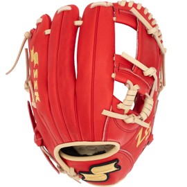SSK Z5 Craftsman Youth Baseball Glove – 10.5” – 11” – 11.25” – 11.5” Right & Left Hand Throw (Red/Camel - I Web, 11.5" - Right Hand Throw)