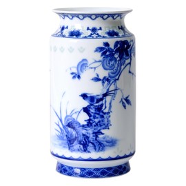 Essenware Blue and White Vintage Vase Chinoiserie Farmhouse Decorative Vases Flower Terracotta pots for Tableshelf Bookshelf Bathroom Living Room Kitchen 8.3inch