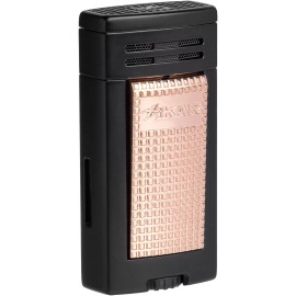 Xikar® Ion Double-Jet Flame Cigar Lighter, Lifetime Warranty, Black & Rose Gold