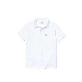 Lacoste Unisex-Child Short Sleeve Classic Pique Polo, White, 6