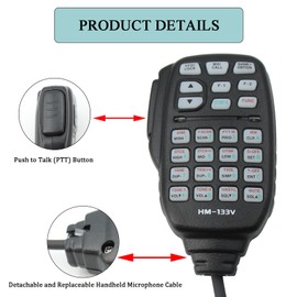 HM-133V HM133V Microphone RJ45 8 Pin Handheld Mic Compatible for ICOM ID-800H ID-880H IC-2200H IC-2300H IC-2720H IC-2800H IC-208H IC-V8000 IC-E208 IC-E880 IC-E2820 Radio