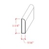 EWBS16 Baseboard Shoe 1-1/4" Tall x 5/16" Flat with Radius.