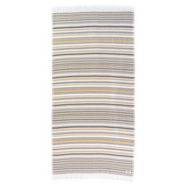 Teema Large Turkish Beach Towel - 100% Turkish Cotton - Sand Free - Fast Drying - Versatile and Multi-Use - The Shoreline (Tan)