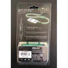 Pilot Electronics EL-1301BWK Auxiliary Music Sync Audio Cable, 3.5mm, Green