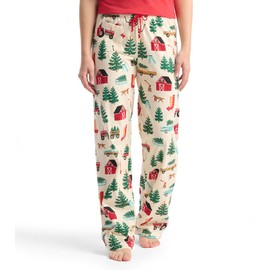 Little Blue House by Hatley Women's Jersey Pajama Pants, Christmas Tree Farm, X-Large