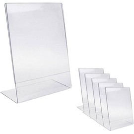 My Shopfittings Slant Back Acrylic Sign Holder A6, Portrait Frame for Signs, Brochures, Flyers, Menus, Posters - Clear Plastic Display Stand for Home, Office, Store - Multipacks Available (1)