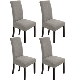 NORTHERN BROTHERS Dining Room Chair Slipcovers Dining Chair Covers Parsons Chair Slipcover Stretch Chair Covers for Dining Room Set of 4,Taupe