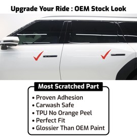 [ARMOR UP] 4+2 Practice pcs. Cutout Black Gloss Door Handle & Clear Gloss Surround Sticker Wrap Compatible with 2023-24 Kia EV9 Accessories | Paint Protection Film Kit | TPU Paint Shield Cover Set