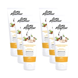 Curl Rhythm Hydrating Cleanser Conditioner - Co-wash with Shea, Marula, and Coconut - Curly Hair Conditioner - Removes Dirt and Buildup - 6 pc