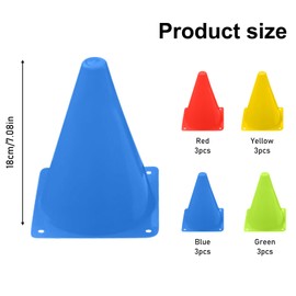 12 Stück Markierungskegel, 18cm Hütchen Kinder Pylonen, Fußball Hütchen, Markierungshütchen, Verkehrshütchen, Trainingshütchen Fußball Markierkegel für Fußball, Sport, Reitsport & Hund Training